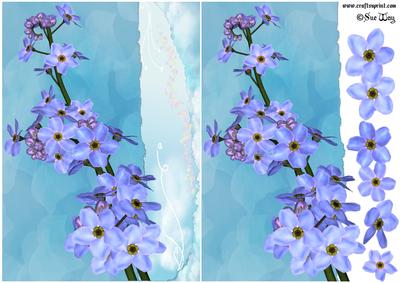 Forget-me-nots Quick Card Front Decoupage