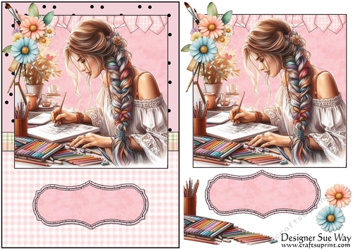 Boho Artist Card Front, Topper and Decoupage