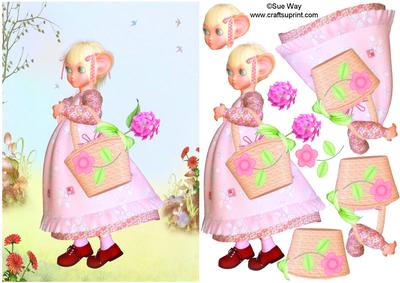 Sweet Birthday Girl Card Front Decoupage