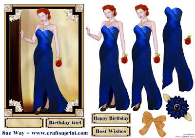 Waiting in the Wings Art Deco Lady Decoupage