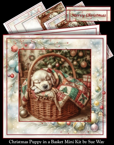 Christmas Puppy in a Basket Mini Kit