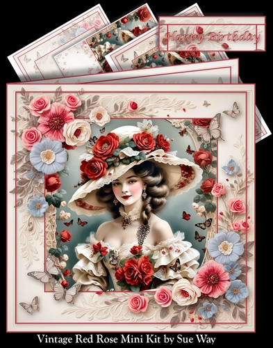 Vintage Red Rose Mini Kit