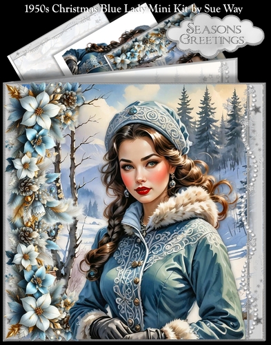 1950s Christmas Blue Lady Mini Kit