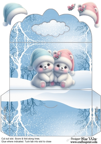 Cute Little Polar Bears in the Snow Money Wallet