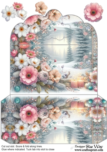 Winter Flowers Snow Scene Money Wallet