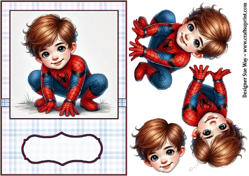 Spider-Man A5 Card Front and Decoupage