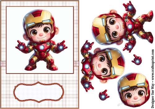 Iron Man A5 Card Front and Decoupage