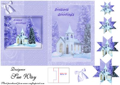 Christmas Winter Scene Fold Back Card