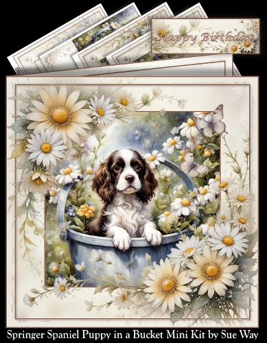 Springer Spaniel Puppy in a Bucket Mini Kit