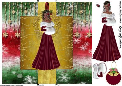 Christmas Lady Swing Card