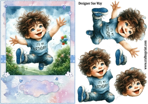 Its My Birthday! Boy A5 Topper and Decoupage