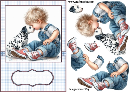 Boys Best Friend Card Front and Decoupage
