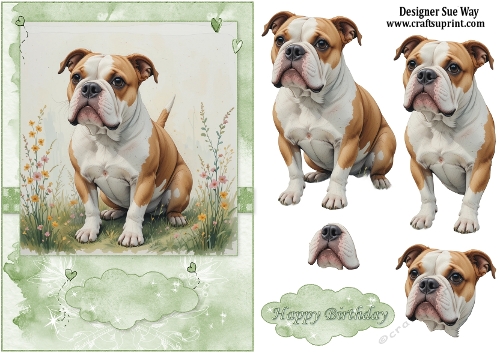 Bulldog A5 Topper and Decoupage