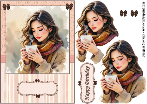 cup1387908_38 - But First Coffee A5 Card Front Topper and Decoupage