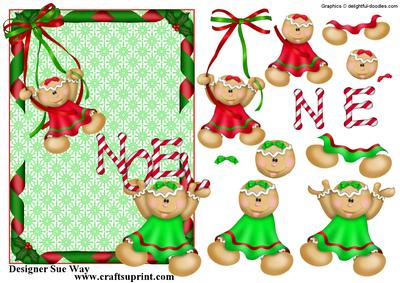 Christmas Gingerbread Babies Decoupage