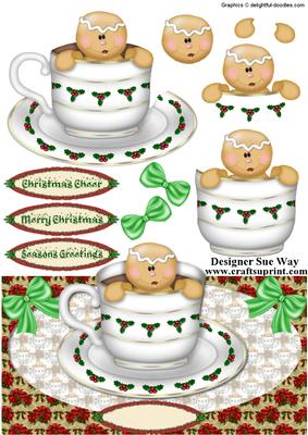 Christmas Tea Cup Gingerbread Baby