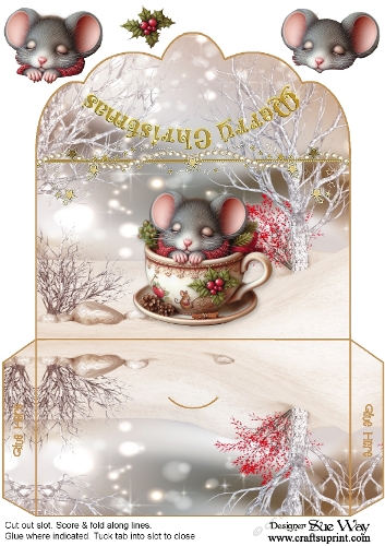 Cosy Christmas Mouse Money Wallet