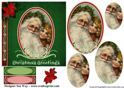 Visiting Father Christmas Vintage Cameo Pyramid
