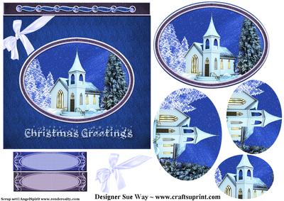 Christmas Winter Scene Cameo Pyramid