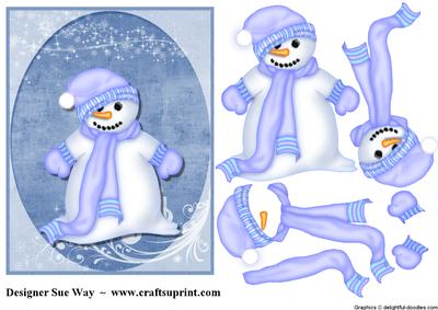 Melting Snowman Decoupage