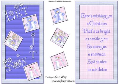 Snow Family Topper Dl Card and Insert