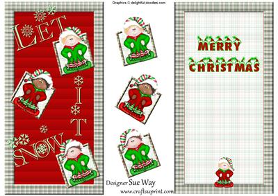 Cheeky Christmas Elf Topper Dl Card and Insert
