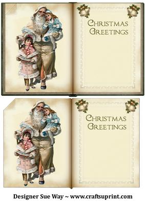 Vintage Santa and Children Old Book