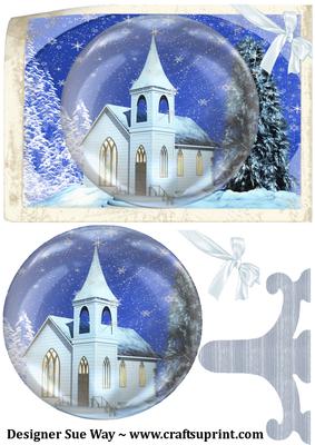Christmas Winter Scene Snowglobe Card Front