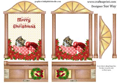A Christmas Welcome Gift Open the Door Card