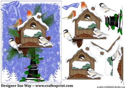 Snowy Christmas Nesting Box Decoupage