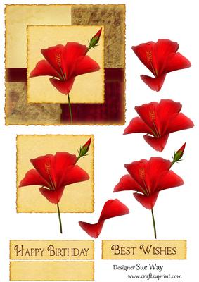 Hibiscus Flower Topper Decoupage