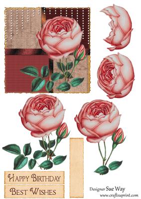 English Rose Topper Decoupage