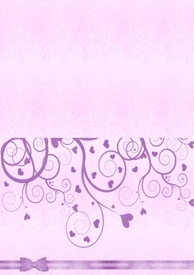 Lilac Hearts & Swirls Card Front Backing Paper