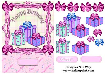 Birthday Boxes and Bows Decoupage