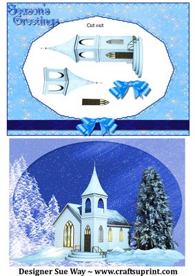 Christmas Winter Scene Aperture Card