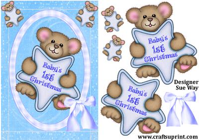 Baby Boy's First Christmas Decoupage
