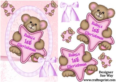 Baby Girls First Christmas Decoupage