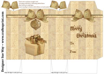 Gold Luxury Christmas Gift Bag or Table Decoration