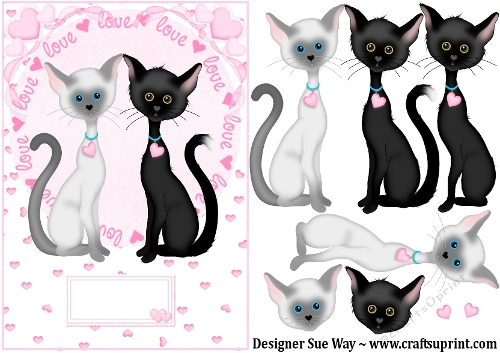 The Love Cats Wedding, Engagement or Anniversary Topper