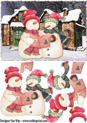 Jolly Carolling Snowmen Decoupage