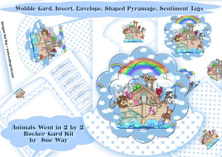 The Animals Went in Two by Two Scalloped Rocker Card Kit