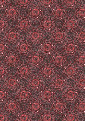 Art Nouveau Flower in Red and Black