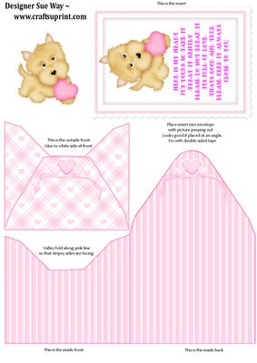 Here is My Heart Envelope Shaped Card