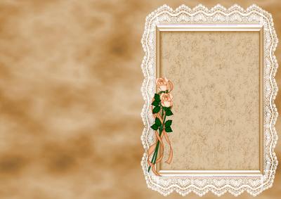 Cream Lace Frame Card Base