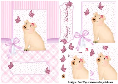 This Little Piggy Card Front Topper and Pyramid