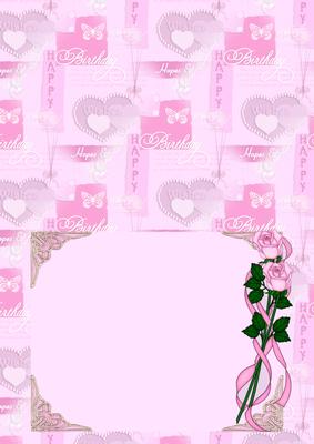 Rose Happy Birthday Card Blank