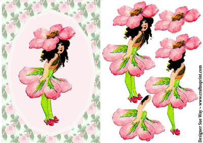 Apple Blossom Girl Decoupage