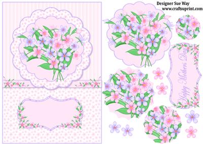 Beautiful Bouquet Topper, Pyramid Card Front