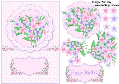 Beautiful Bouquet Topper, Decoupage Card Front