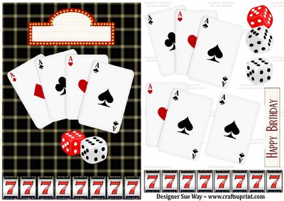 Casino Decoupage Card Front